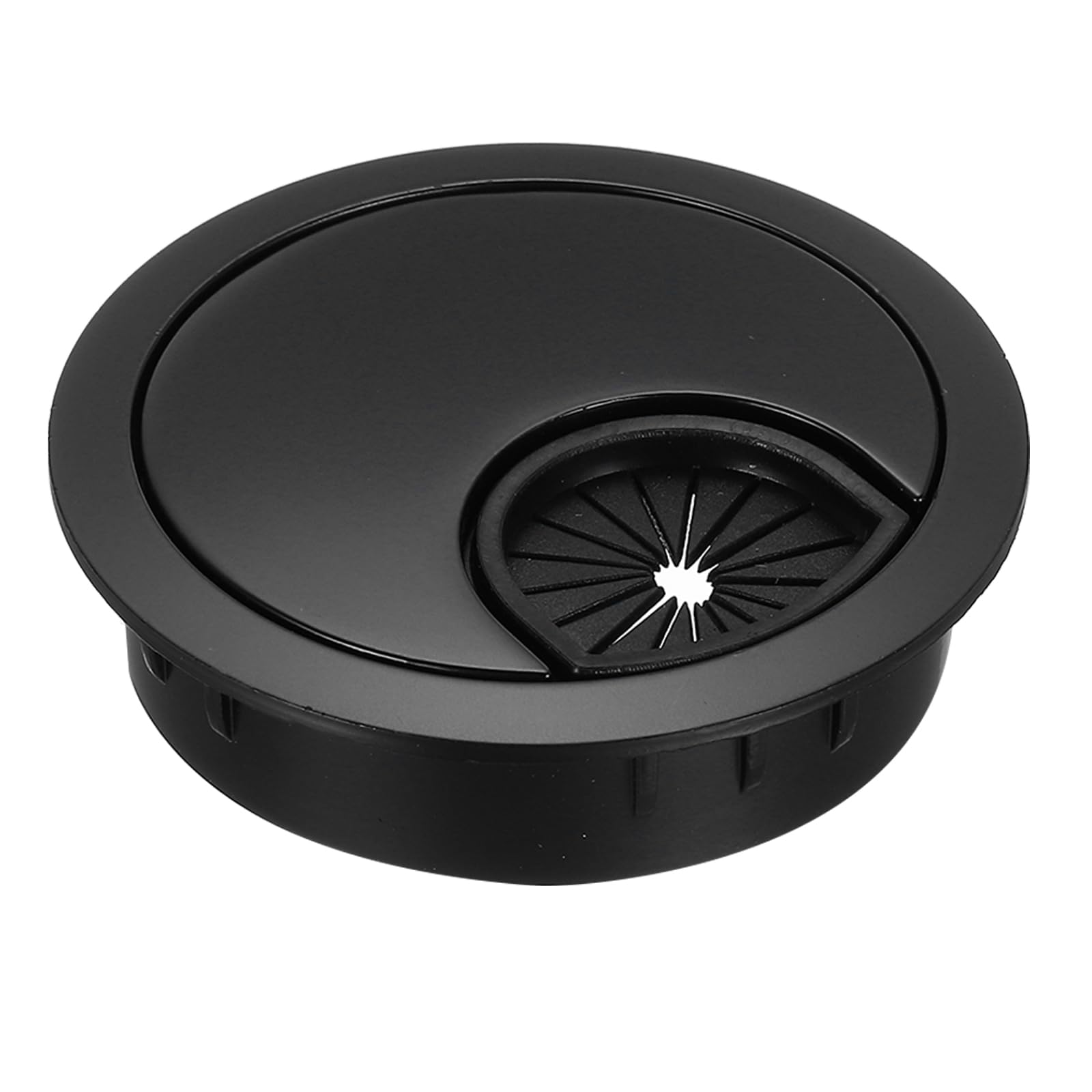 sourcing map Desk Hole Grommet 2 Inch(50mm), Zinc Alloy Round Desk Hole Cover Wire Cable Cord Organizer for Home Office Computer Table Cables, Black