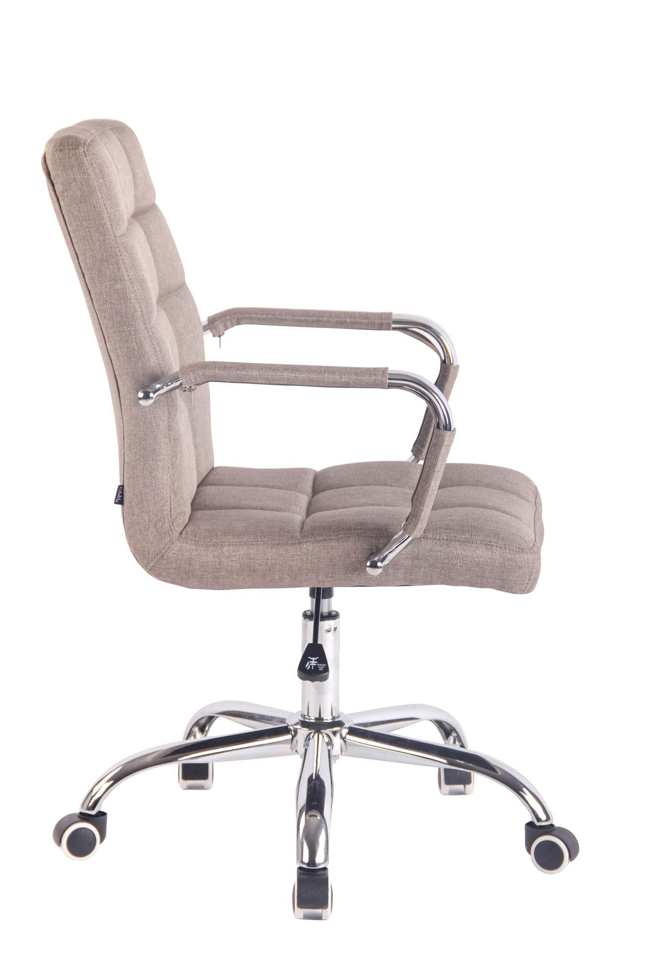 CLP Fauteuil de Bureau Deli Tissu - Chaise de Bureau Réglable en Hauteur et Pivotante - Dossier Haut et Accoudoir - Couleur :, Couleur:Taupe
