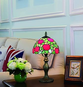 りんご4点セット　林檎のステンドグラスランプとAppleガラス小物 Amazon | FBOSS Tiffanylamp 8インチ 赤いリンゴの素朴な