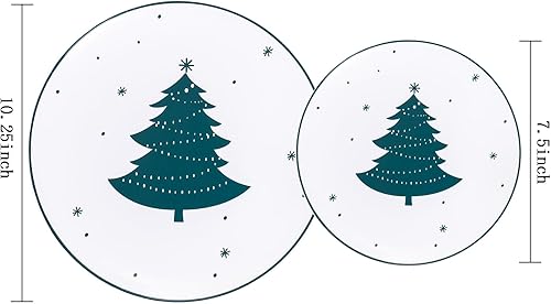 Vista 38 de WDF 50 platos de Navidad de plástico, platos blancos y plateados con copo de nieve, incluyen 25 platos llanos, 25 platos de ensalada, platos Plata