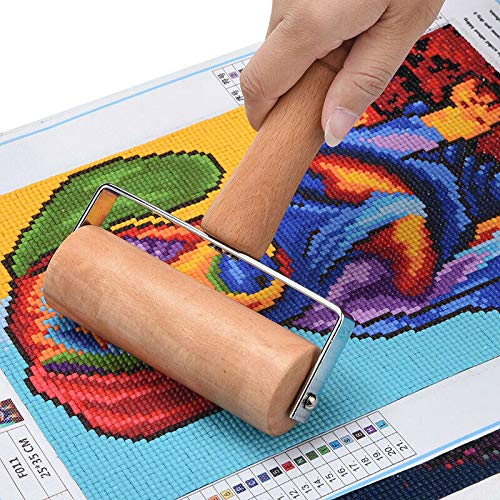 ELECTROPRIME Diamond Painting Roller Wooden Tool Ergonomic Handle Accessories Wheel