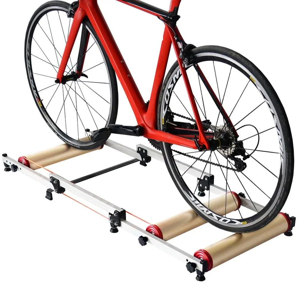 CJYSHOP Foldable Bike Trainer Stand Indoor Stationary Cycling Roller Trainer MTB Mountain Bike Road Bicycle Exercise Station Suitable for 16"-29" Mountain Bikes and 700C Road Bikes
