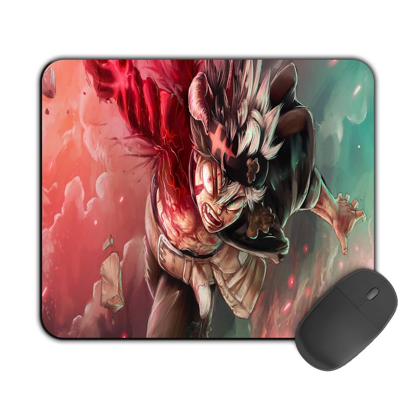 Image of Printed Design Mouse Pad Cool Asta Art (200MM X 240 X 3MM) Enhance Gaming and Work Performance Comfortable and Precise Non-Slip Water Proof Black Clover Mouse Pad.