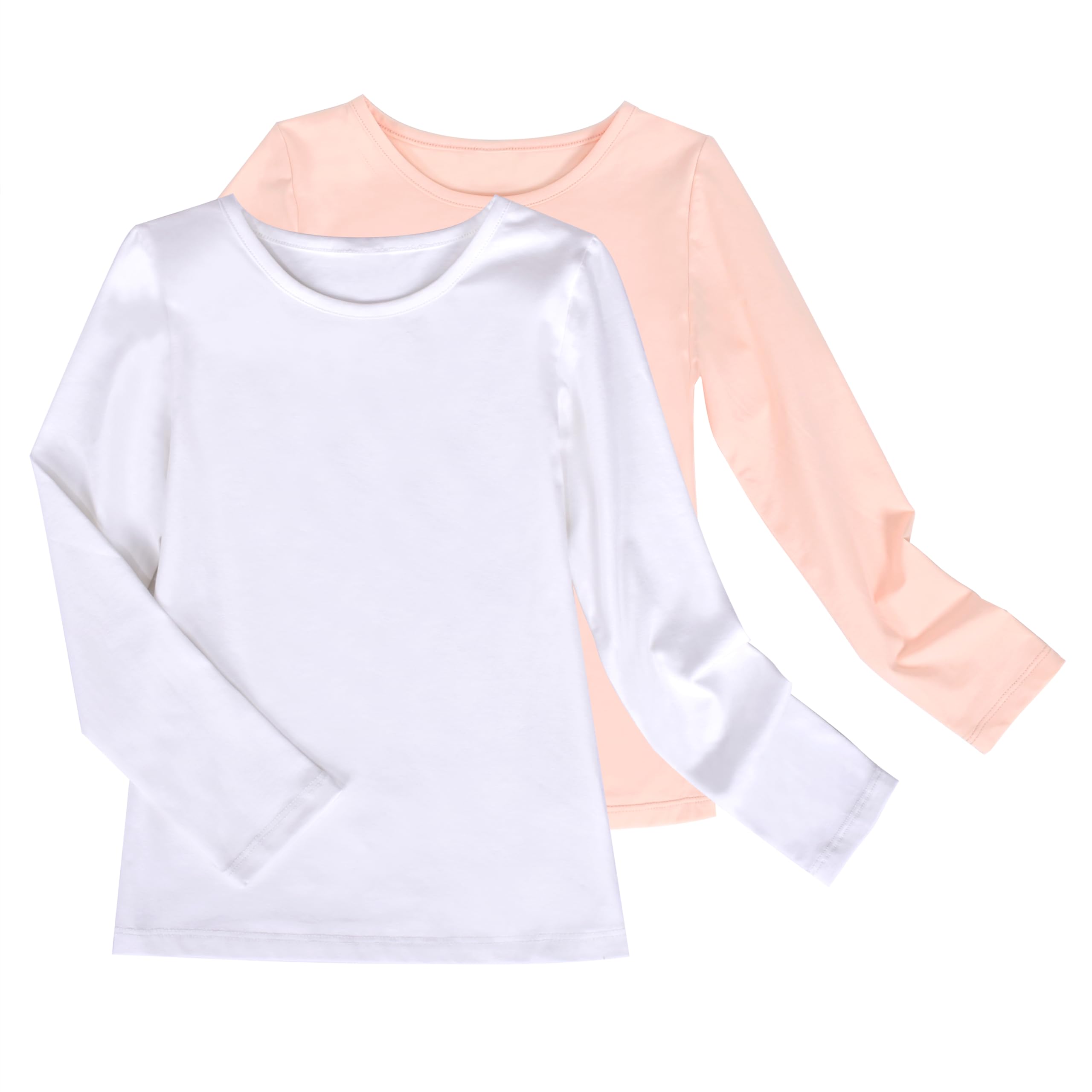 Sunny Fashion 2 Pack Girls Top Tee Shirt Base Layer Comfort Cotton Soft