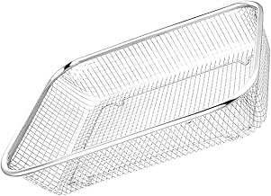 Alark Stainless Steel Air Fryer Basket for Fruit Vegetable, Pasta Drain Strainer Washing Mesh - Great for Baking, Crispy Foods, Roasting - Kitchen Tool [29.5X22x6 CM], Silver