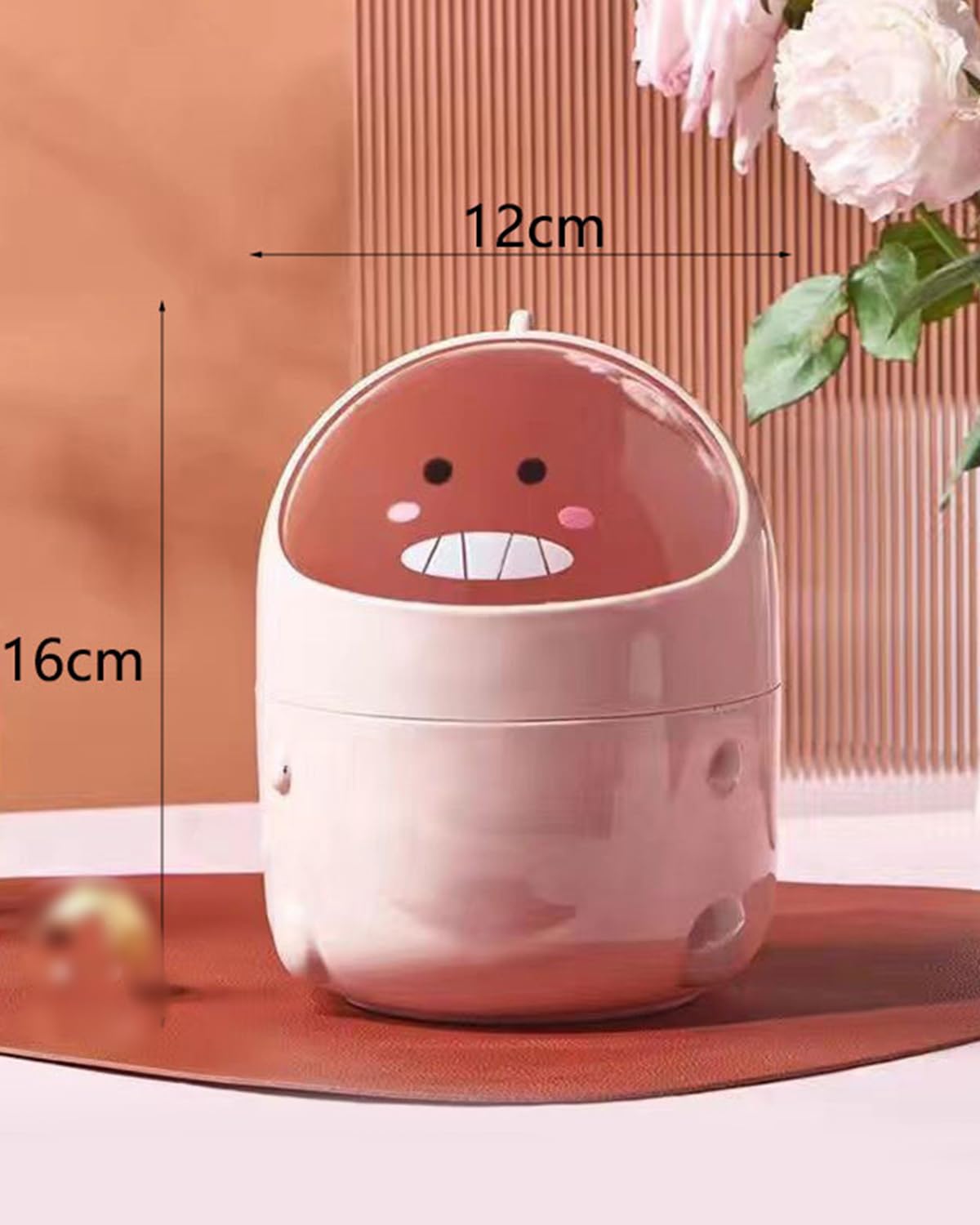 Mini stołowy kosz na śmieci z pokrywką, dinozaury, słodki kosz na śmieci z kreskówki, mały kosz na śmieci, dekoracja Kawaii, pudełko do przechowywania, do biura, pokoju dziecięcego, toaletki