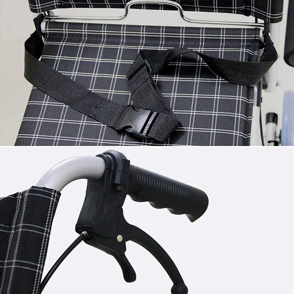 Sillas de Ruedas Silla de Ruedas Plegable Portátil, Silla de Ruedas Ligera Autopropulsada Aluminio/B