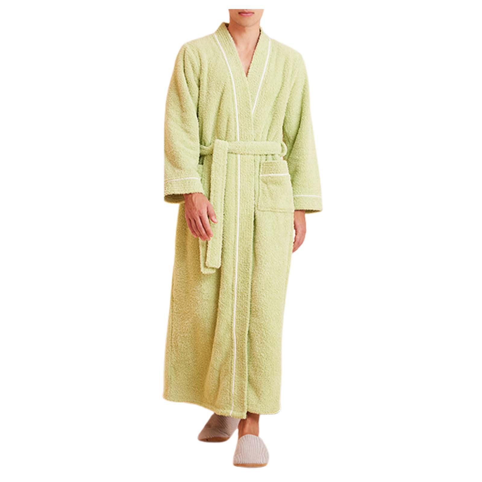 Generico Accappatoio Coppia Uomo Donna-Accappatoio Lungo in Lana da Uomo, Accappatoio in Flanella, Accappatoio Unisex da Uomo E da Donna, Morbido E Pesante, da Usare in Casa Accappatoi Vestaglia