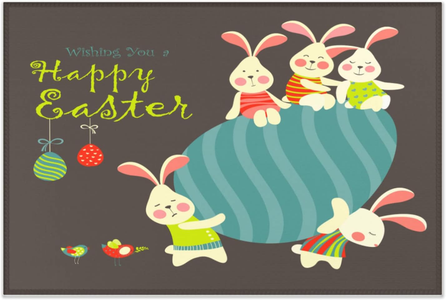 3 x 5 feet Happy Easter Egg Bunny Super Soft Area Rug for Kids Baby Nursery, Rugs for Living Room, Machine Washable Super Soft Rug