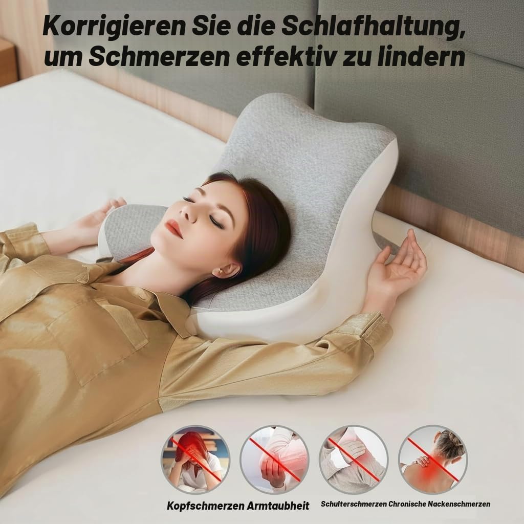 Nackenkissen Kopfkissen,Lesekissen für Bett und Sofa,Ergonomisches Memory Schaum Keilkissen für Rücken Nackenstützkissen,Multifunktions Keilkissen Rückenkissen für Seiten,Rücken & Bauchschläf