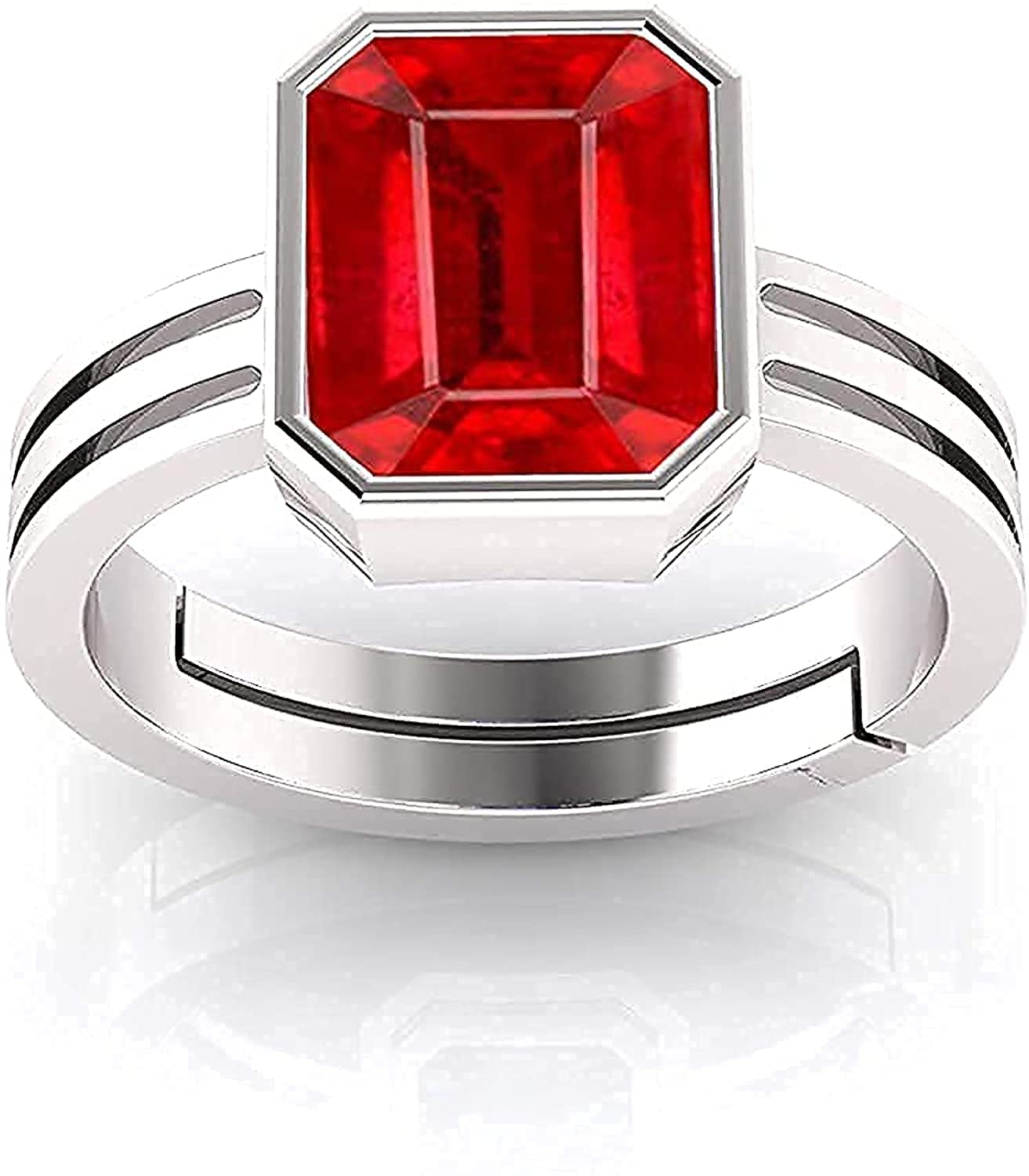Certified Ruby (Manik) 8.00 Carat 92.5 Sterling Silver Ring Natural Ruby Gemstone Ring for Men's and Women's by Lab - Certified-image-46