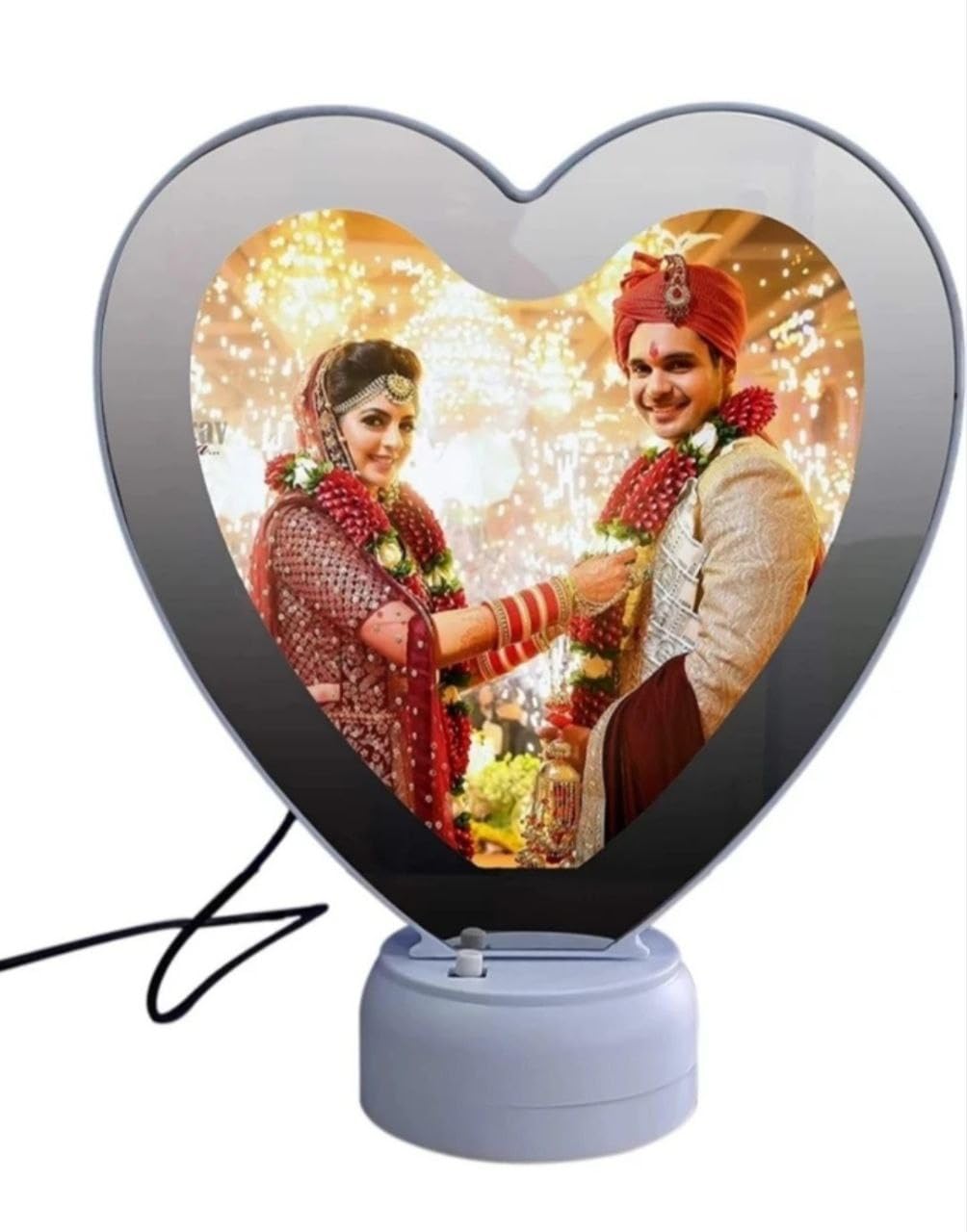 Chettrinyashi Gifts Magic Mirror Photo Frame with Light Photos Gift Personalized Customized Frames for Valentine’s Day Gifts, Anniversary, Birthday and Home Decor (Heart Shape)-image-31