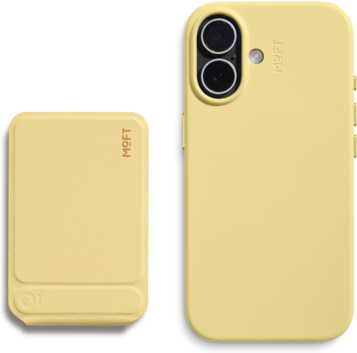 MOFT Phone Tripod Stand Panna Cotta & Snap Case MOVAS™ Vegan Leather for iPhone 16 Panna Cotta