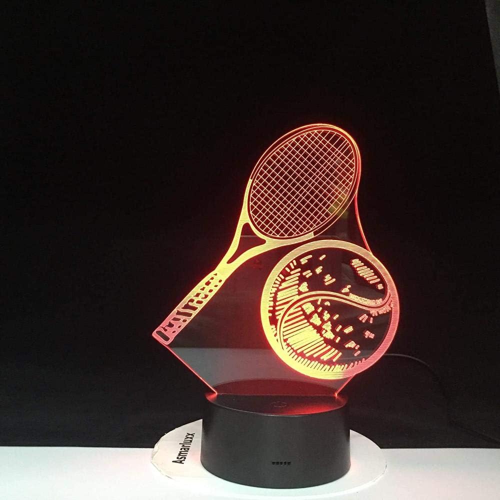 3D Tennis Modelling Night Light Changing USB Table Lamp Tennis Fans LED Home Decor Sleep Light Gifts