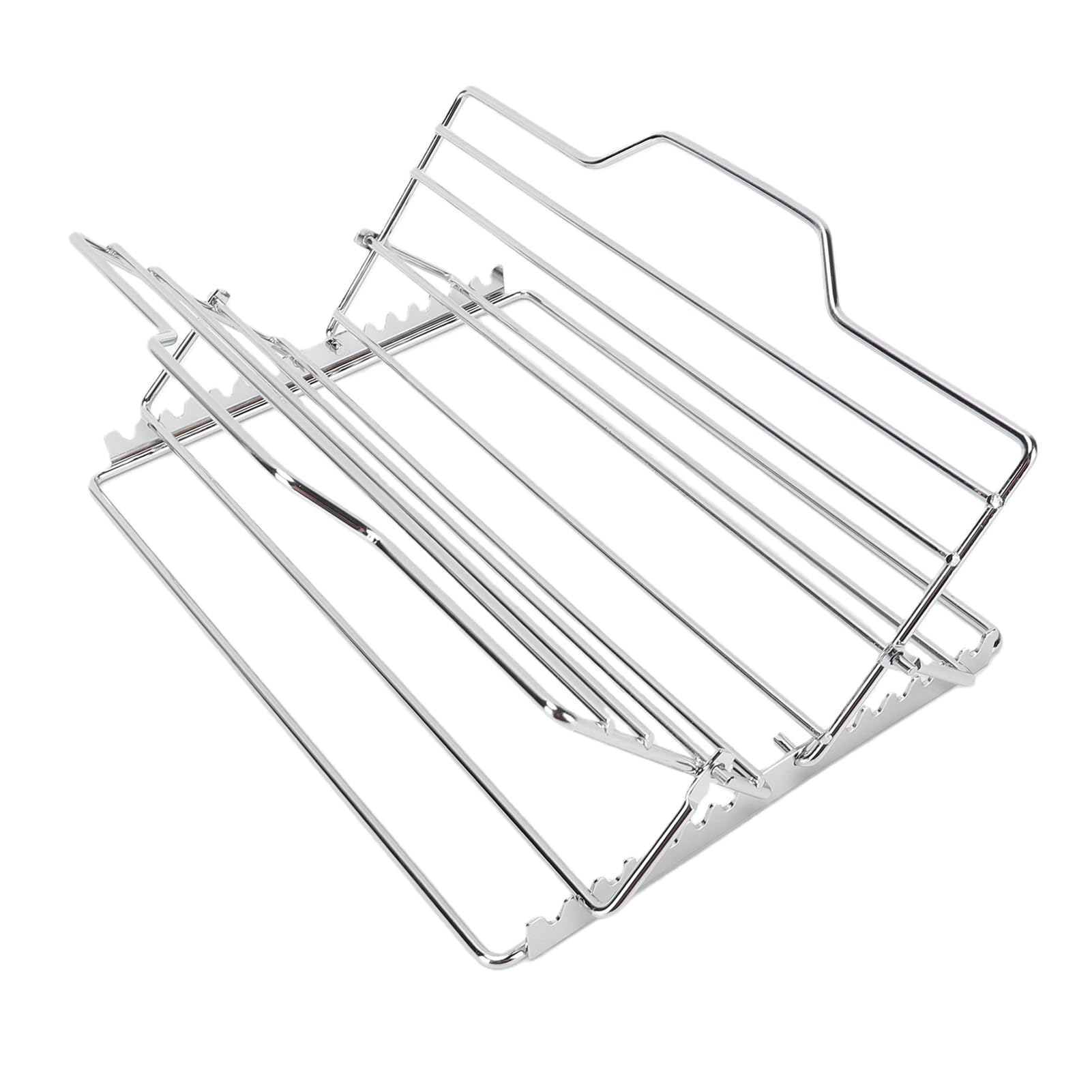 Tomotato Adjustable Roasting Rack, Thickened Non Stick Carbon Steel Turkey Rack for Kitchen Oven Grill, V Shaped Baking Rack for Chicken Ribs Fish