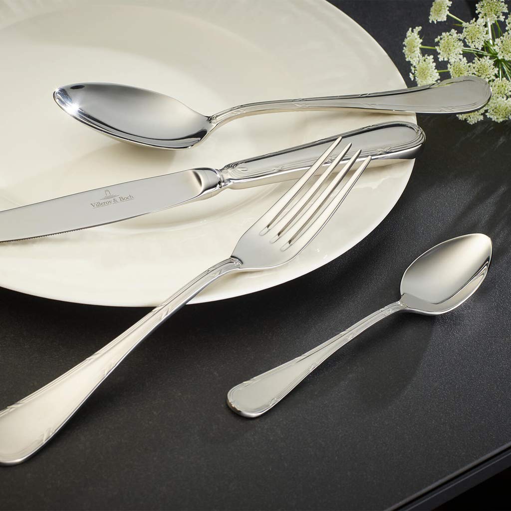 Villeroy & Boch Kreuzband-Septfontaines Servizio Tavola, 24 Pezzi, Acciaio 18/10, Argento