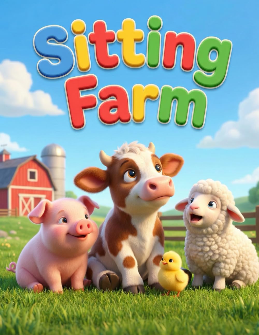 Sitting Farm: Cute Sitting Farm Animals Coloring Book for Toddlers. Bold Lines and Simple Shapes for Little Artists Ages 2-4.