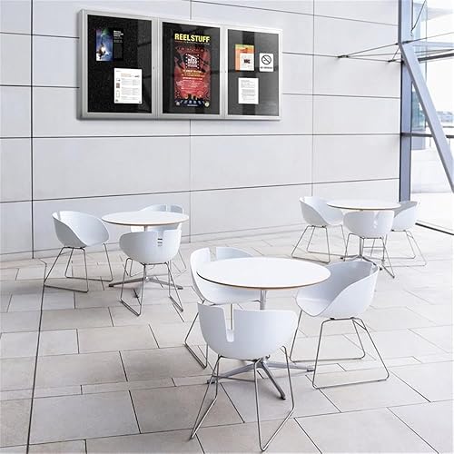 Vista 42 de Ghent Tablero de anuncios cerrado de goma reciclada de 2 puertas de 36 x 48 pulgadas, interiores, resiste roturas, con cerradura, marco de aluminio