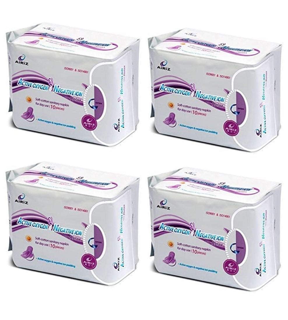 AiRiZ ACTIVE OXYGEN & NEGATIVEION RELEX SOFT COTTEN SANITARY NAPKIN FOR DAY USE -(40 PIECES) Sanitary Pad