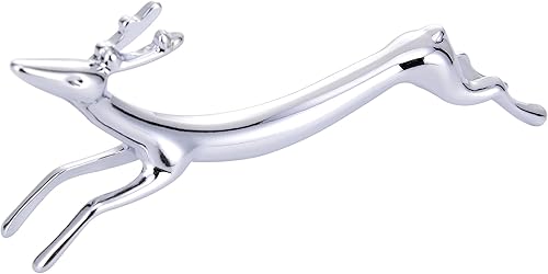 Miniatura 2 de ChezMax Juego de 5 palillos de aleación de zinc, cuchara, tenedores, cuchillos, vajilla y reposo, ciervo plateado