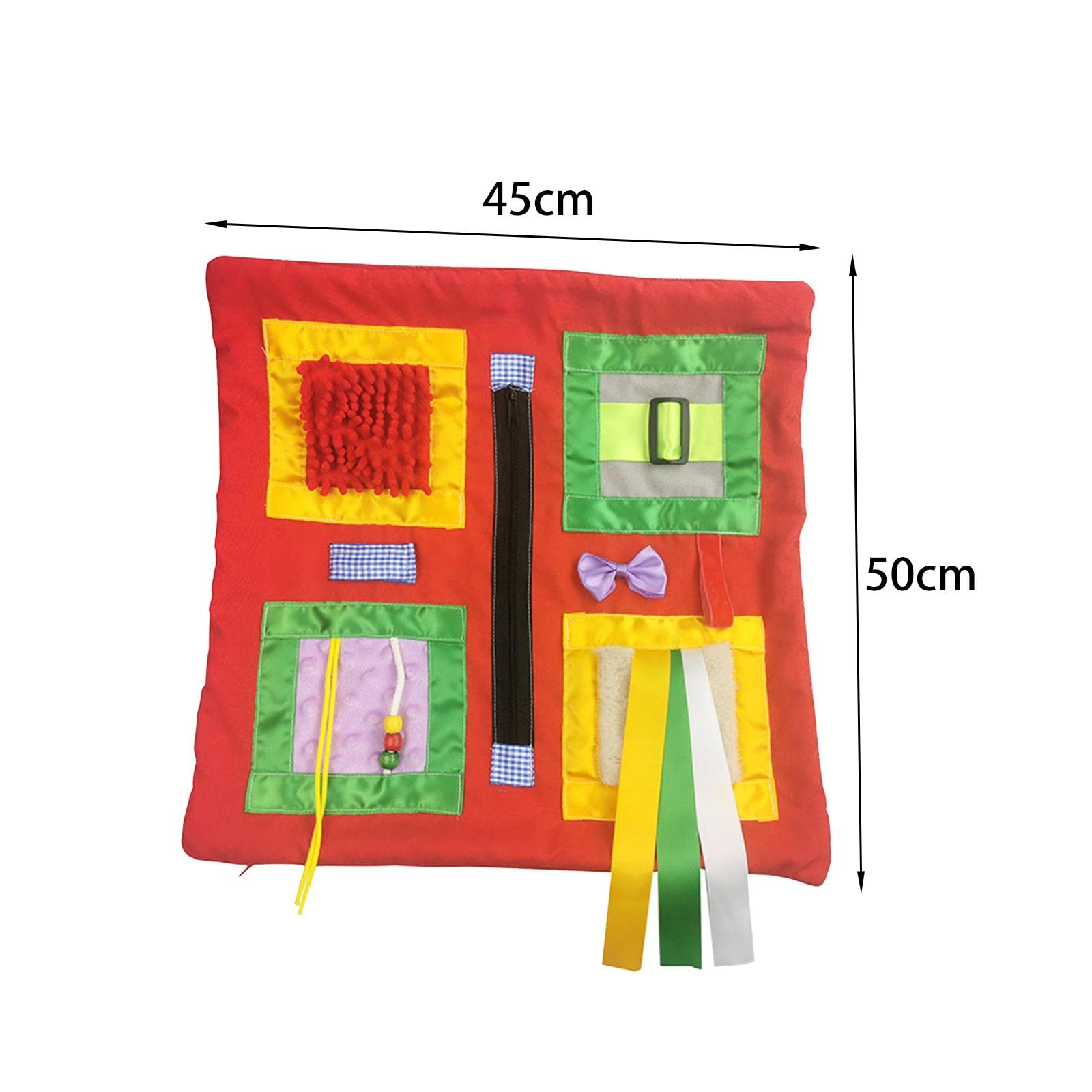 Dekokissen Fidget Kissen Senioren Kissen Pad Motorikspielzeug Aus Polyester mit Beschäftigungsfördernden Elementen für Senioren Freizeit Betr, Rot