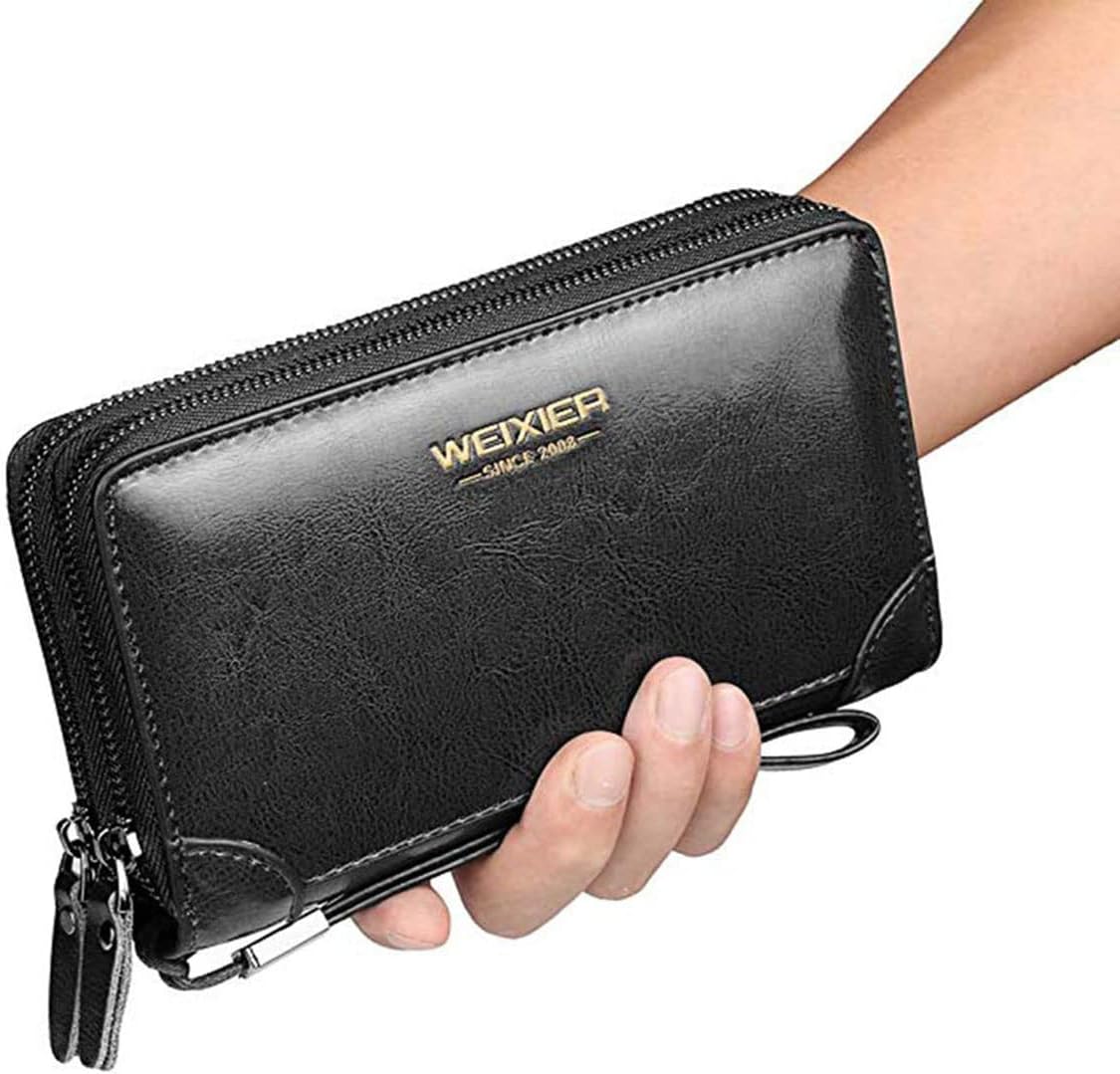 Valentoria Large Wallet Clutch Long Leather Phone Purse Business Hand Clutch Bag Card Holder Travel Wallet for Men Women Father Husband - Image 2