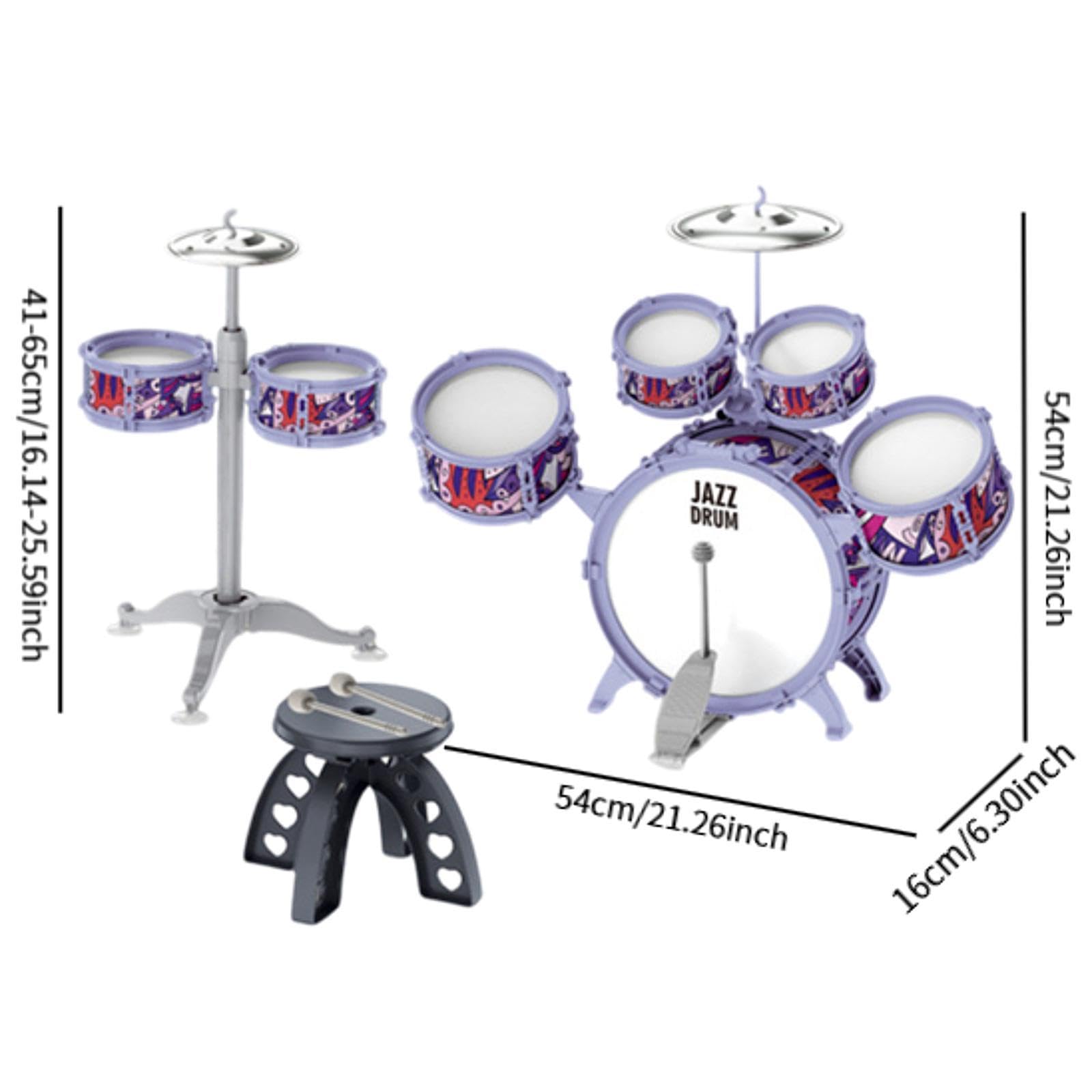 harayaa Set di Tamburi per Bambini Strumento Musicale a percussione per Feste