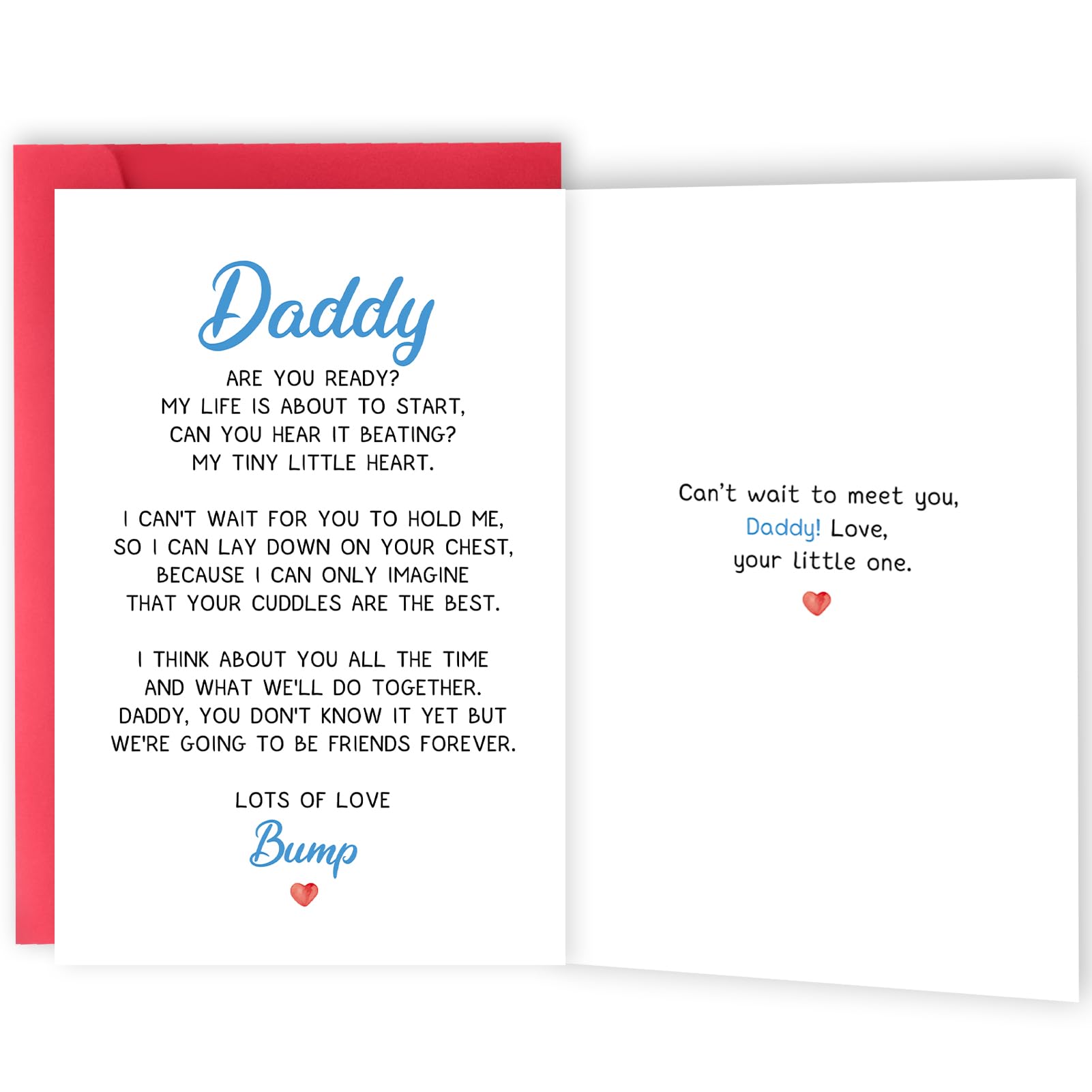 YiKaLus Father’s Day Card for Dad to be, Funny Fathers Day Gift for New Dad,Cute Pregnancy Announcement Cards Gift,Daddy to be Poem Card