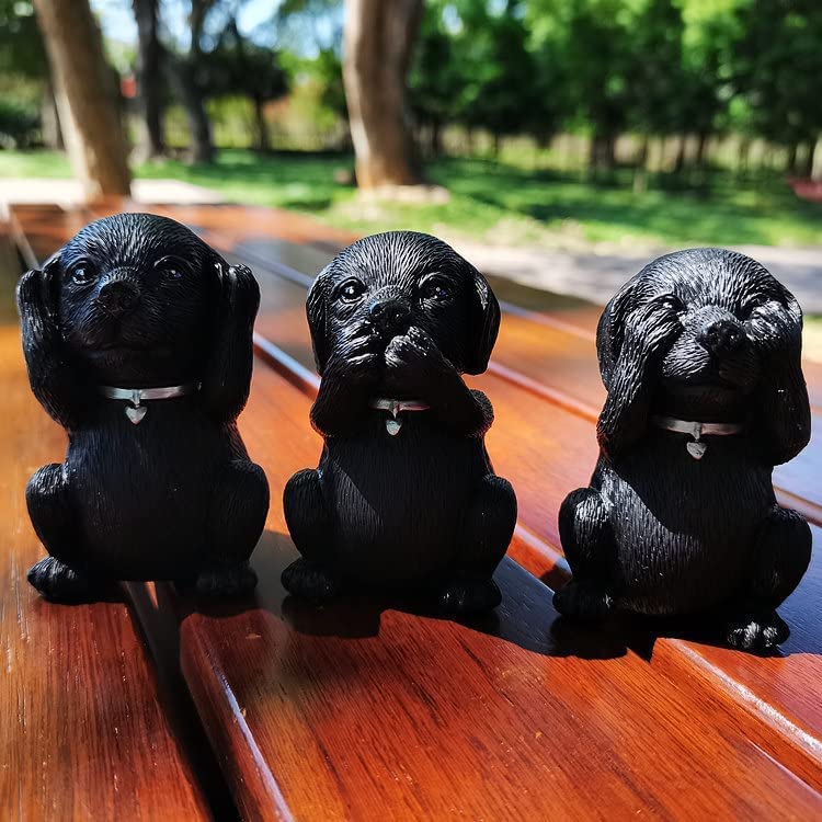 Amazon.com: Jxueych 3.5 Inch Black Dogs Hear Speak See No Evil