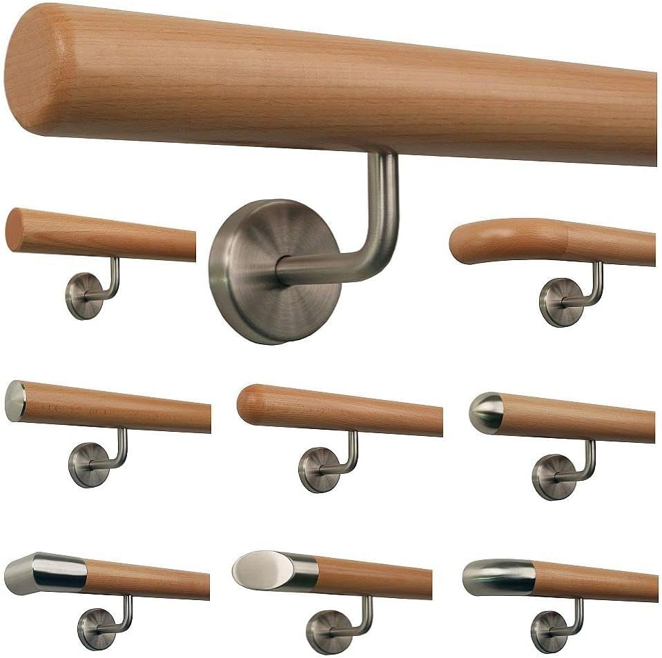 Massivholz Handlauf 28cm Aus Buche - Sicherheitsgeländer Für Treppen Innen & Außen