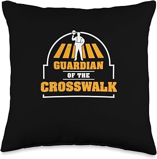Guardian Of The Crosswalk School Crossing Guard Lollipop Man Throw Pillow