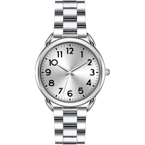 Bisley 35MM Women Watch Stainless Steel Bracelet with Magnetic Clasp Easy to Adjust Wrist Size Without Tool Arabic Numbers Easy to Read Watch