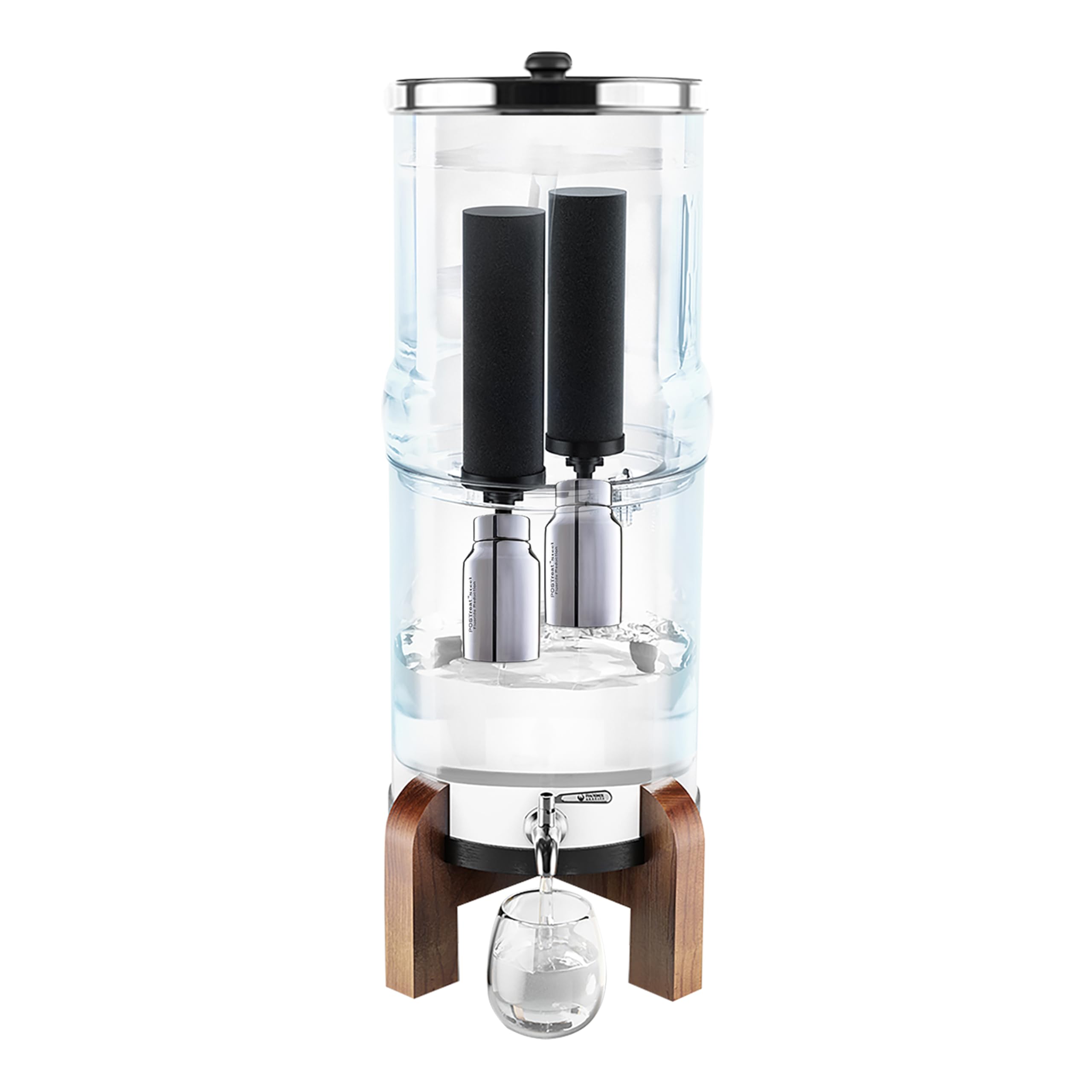 PHOENIX GRAVITY Postreat - Set di 2 elementi di riduzione del fluoruro in acciaio inox AISI 304 PF-4, rimuove > 95% di fluoruro, compatibile con Phoenix Smart Carbon (nero) elementi filtranti