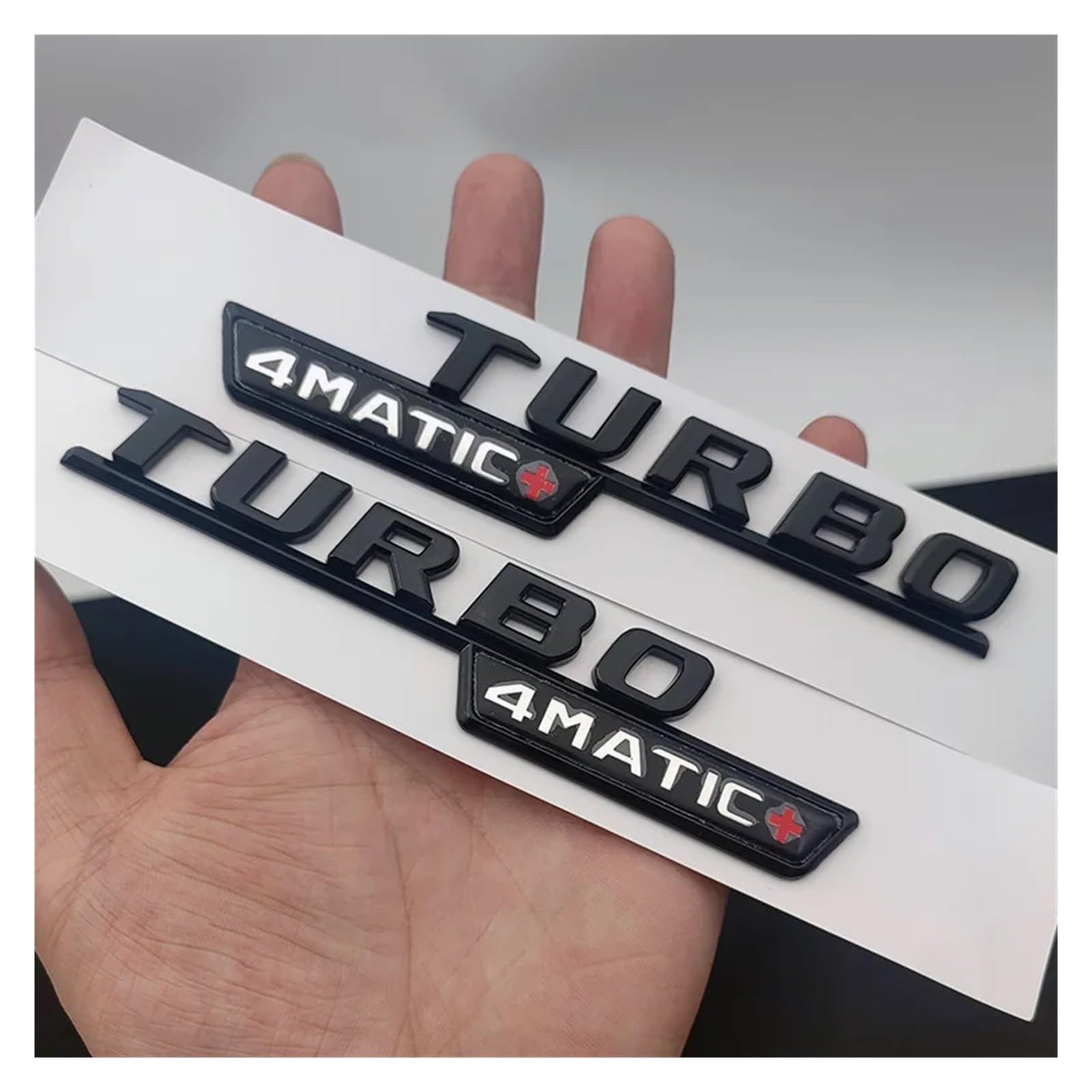 yzw6688 3D ABS Nero Logo Turbo 4MATIC Emblema Parafango Auto Distintivo Turbo 4matic Adesivo Compatibile con C117 W205 W204 W213 W212 Accessori (Color : Glossy Black 2pcs)