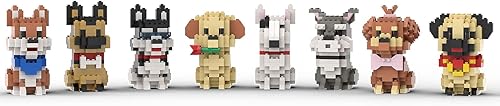 Miniatura 4 de SEMKY Micro Mini Blocks Dog Series Pets Dog Set 8 en 1 Animal Model Set, (1616 piezas) - Juguetes de construcción y mascotas, regalos para niños y