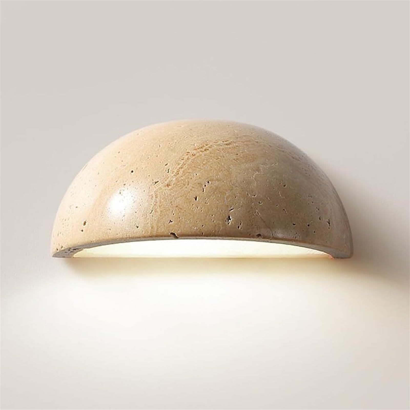 ITOSUI Natural Stone Wall Sconce - Half Moon Modern Marble Wall Light, Black Mid-Century Farmhouse Wall Lamp for Bedroom, Bedside, Kitchen, Hallway, Entryway, Foyer