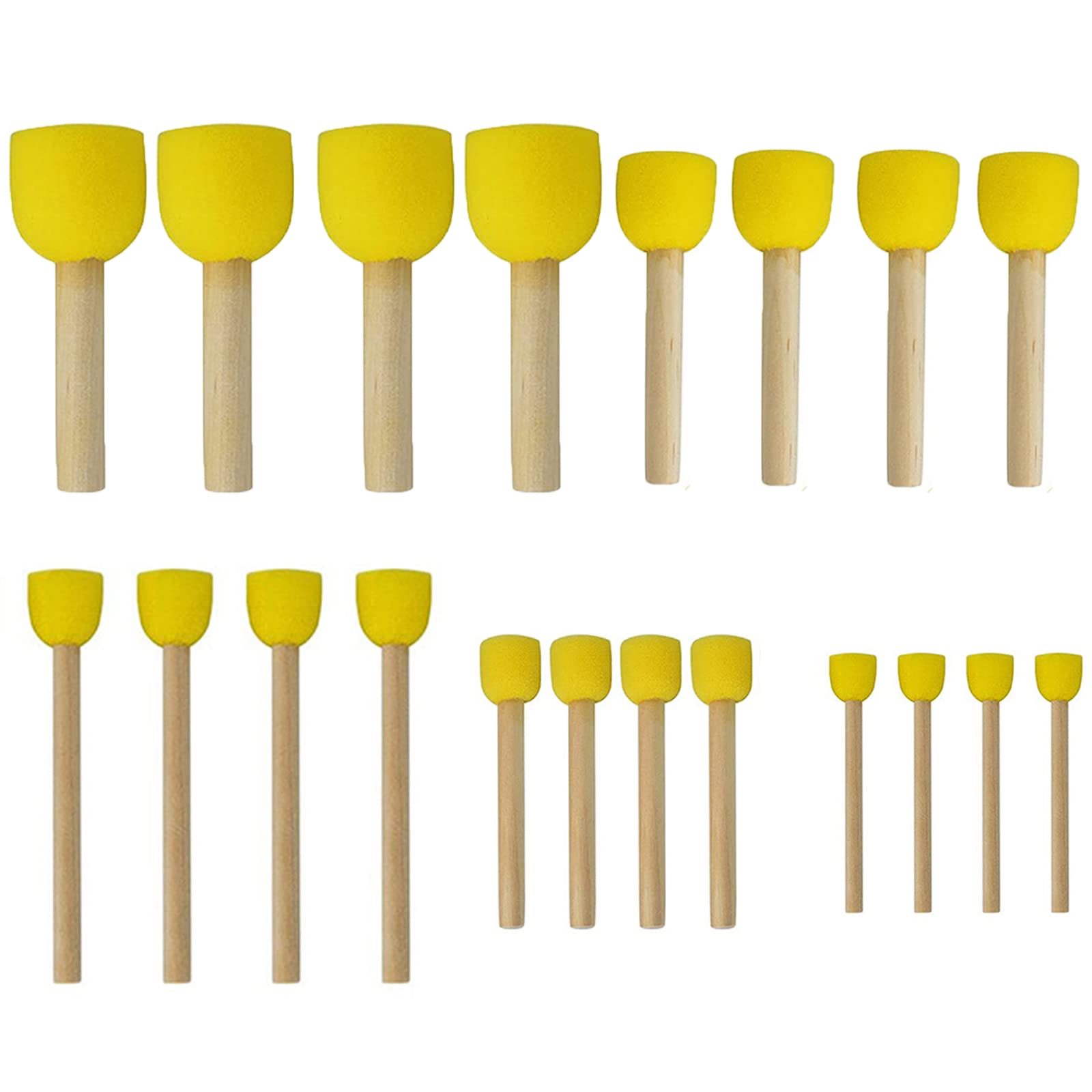 NHCDFAFoam Brush,Sponge Brush,20 Pcs Sponge Paint Brushes,Kids Painting Sponge Brushes Multiple Shapes Painting Tools Washable Foam Paint Brushes With Wooden Handle Kids Arts And Crafts DIY Painting