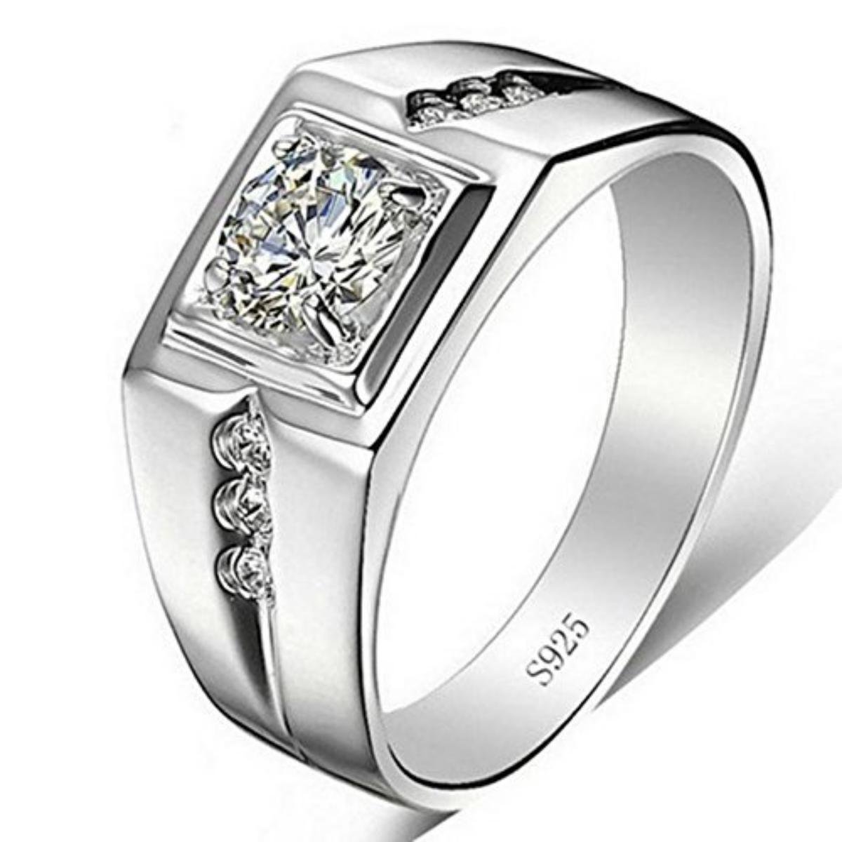 MYKI Stylish Cubic Zircon Adjustable Mens Ring (Silver) (B08Y1SQXDM) Amazon Price History, Amazon Price Tracker