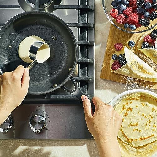 Image of KitchenAid 5-Ply Clad Stainless Steel and Nonstick Induction Frying Pans /Skillet Set, 8.25 Inch and 12.25 Inch - Polished Stainless Steel