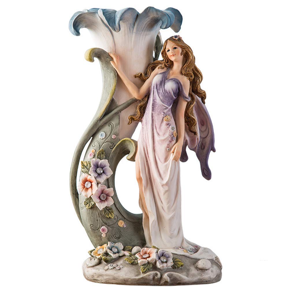 Blumen-Fee-Statue, Figur, Feengarten, Fantasy-Sammler, Skulptur, Ornament, Wohnzimmer-Dekoration (der große Baum daneben kann auch als Vase verwendet Werden) a/a