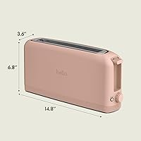 Vista 9 de bella 2 Slice Slim Toaster, Fits-anywhere™ Kitchenware, 6 Setting Shade Control with Reheat & Cancel Buttons, Fits sourdough, 10” Long Slot, Anti