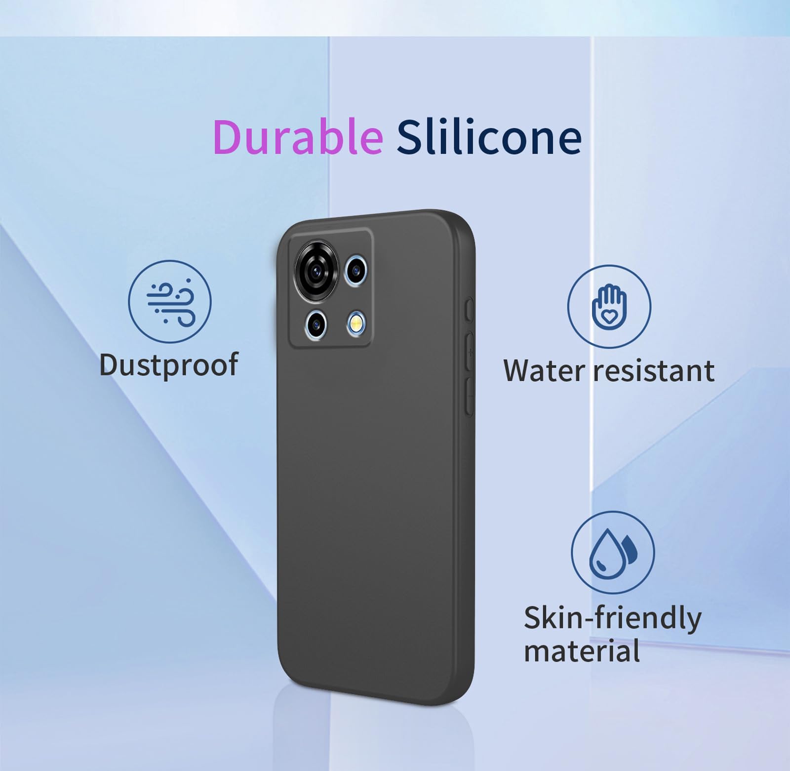 BORYA Silikon Hülle Für ZTE Blade V50 Design 4G – Ultradünn, Stoßfest & Kratzfest | Mit Mikrofaserfutter, Schwarz