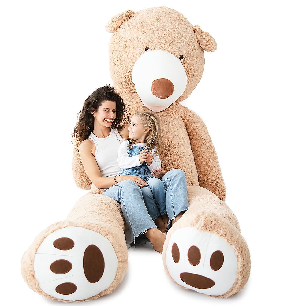 MKS XXL Teddybär 260 cm – großer riesen teddybär mit Reißverschluss & waschbarem Bezug, weiches XXL Kuscheltier aus Polyester, großer teddybär als Geschenkidee & riesen Kuscheltier für Deko.