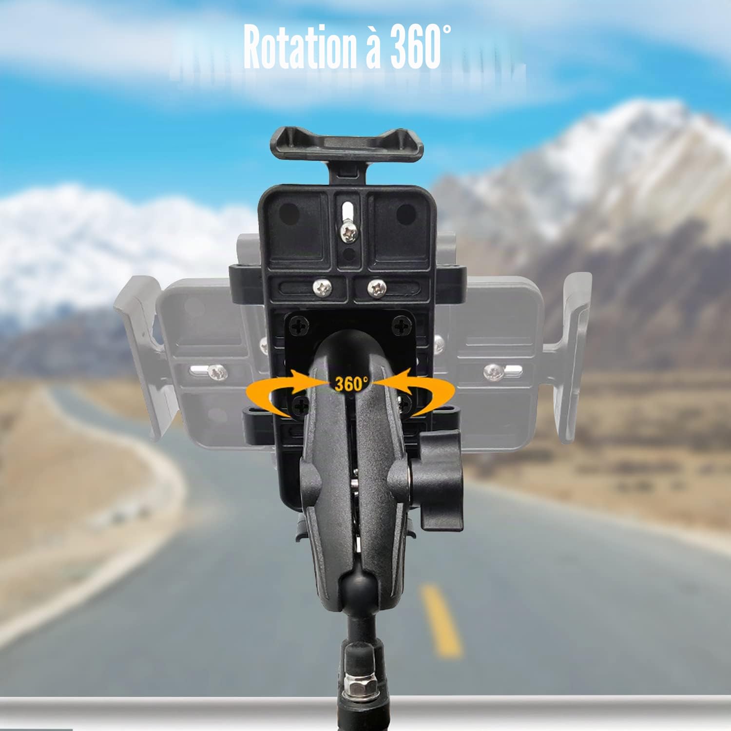 Support Telephone Moto Accessoire Velo Ram Mount Moto Adaptateur de Base à Tête Sphérique de 1 Pouce 2 Pcs Base de Montage Carrée en AluminiumAvec 8 Vis pour Appareil Photo et Caméscope