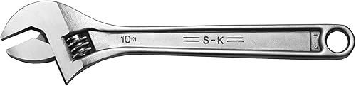 SK Tools USA - Llave cromada ajustable de 10 pulgadas, capacidad de mordaza de 1-18 pulgadas 8010