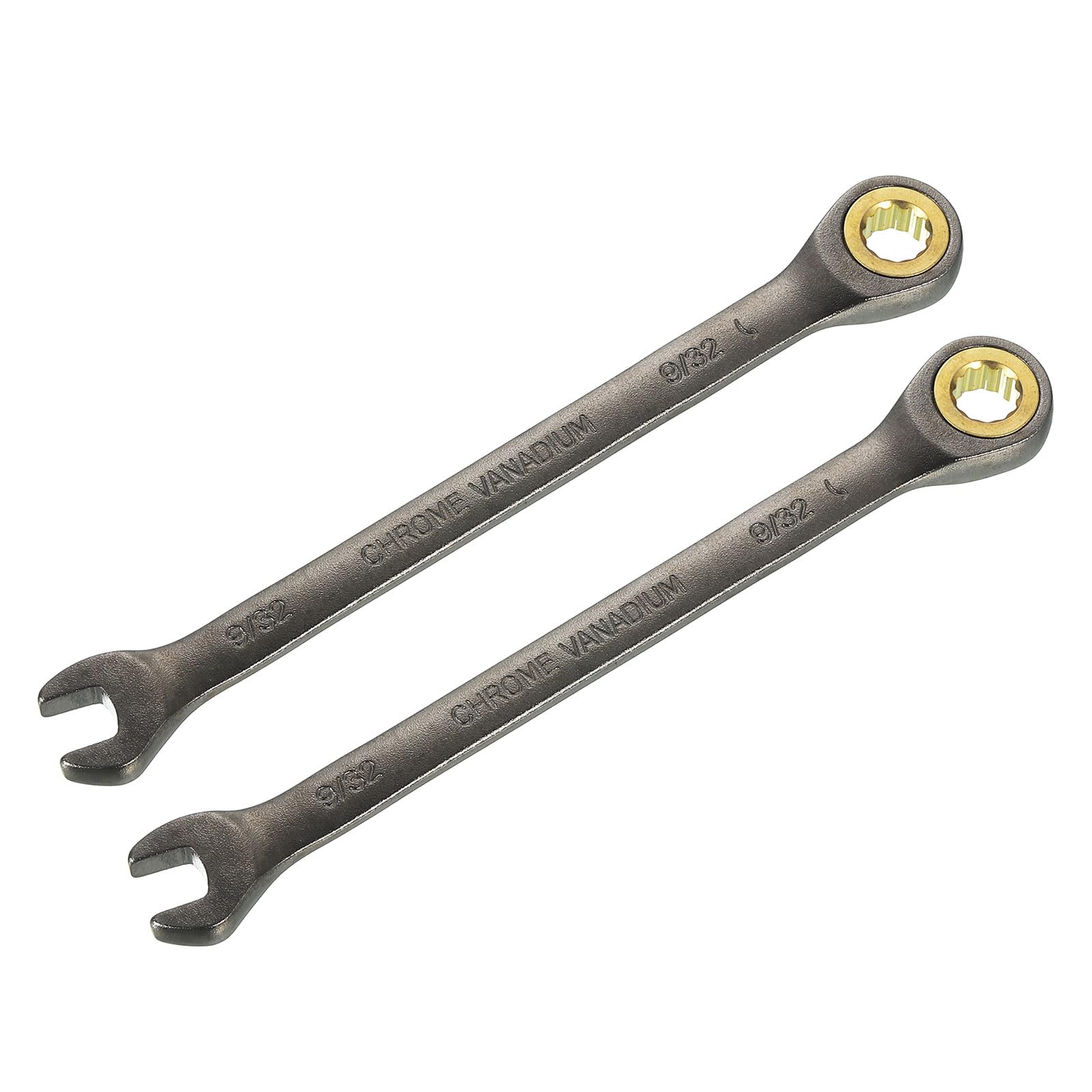 – sourcing map 2pcs 9/32" Ratcheting Combination Wrench Spanner SAE 90 Teeth 12 Point Ratchet Box Ended Open End Spanner Tools with 4° Ratcheting Precision CR-V Spanner for Auto Repairs