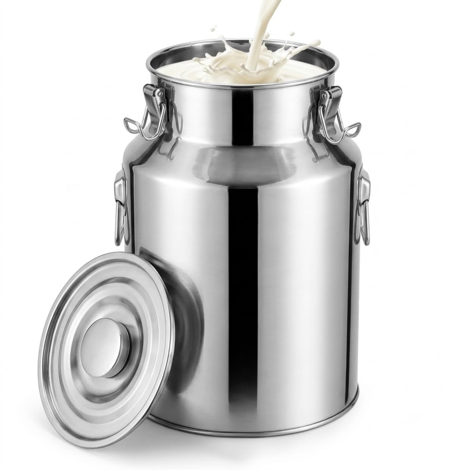 Jarra de Leche de Acero Inoxidable, 5-100L Cubo Sellado con Tapa y Asa