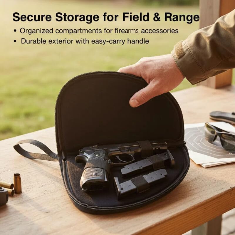 3-Pack Soft Pistol Cases Tactical Handgun Case Pistol Sleeve Gun Pouch with 3 ID Patches for Shooting Hunting Range Storage - Image 6