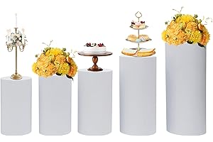 5Pcs Metal Cylinder Stand, Perfect for Wedding Decor and Party Cylinder Plinth