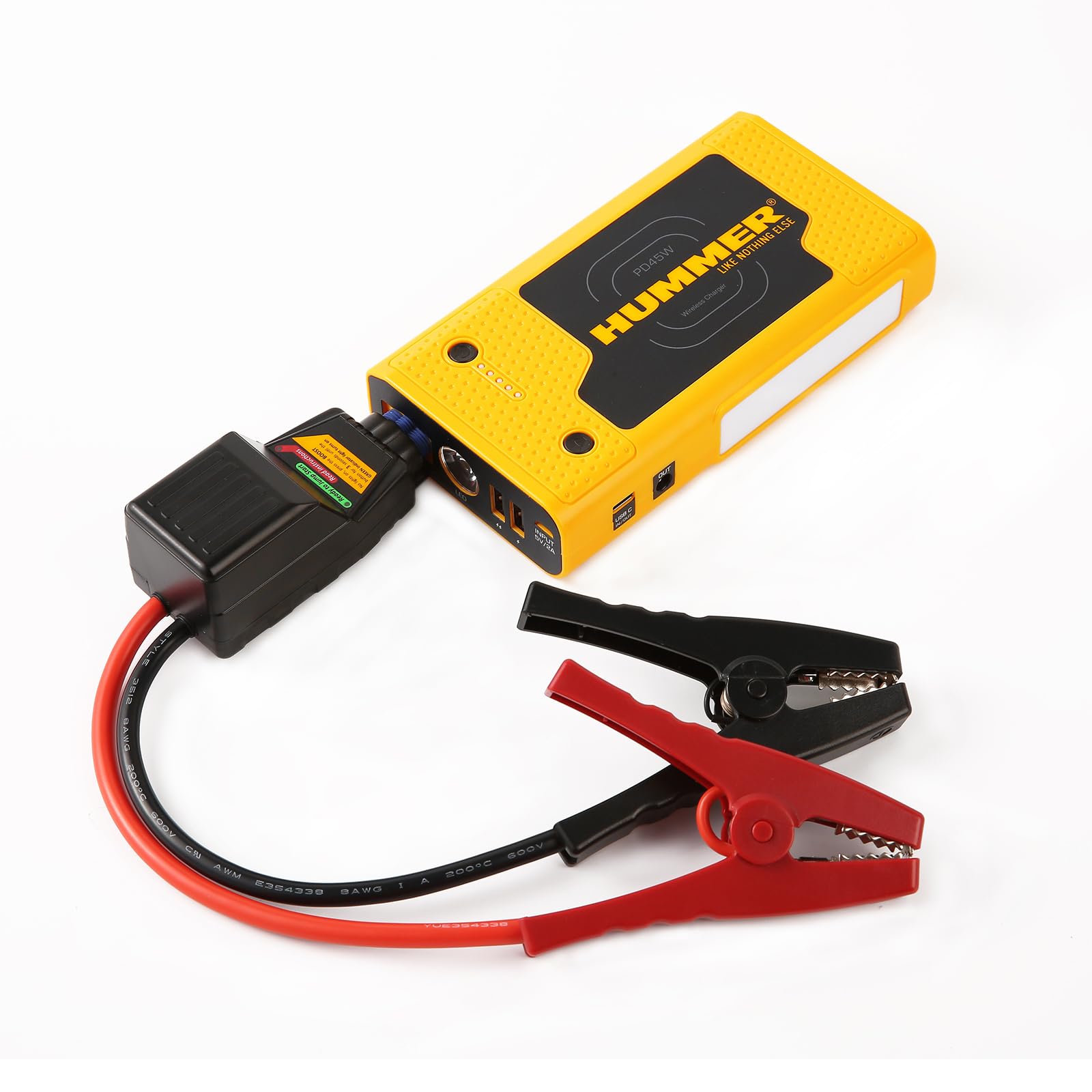 Hummer Avviamento batteria 12V / 2000 Amp, / 10000 Ah Hummer HXPRO con funzione Powerbank 37000 mWh, e ricarica wireless PD 45W